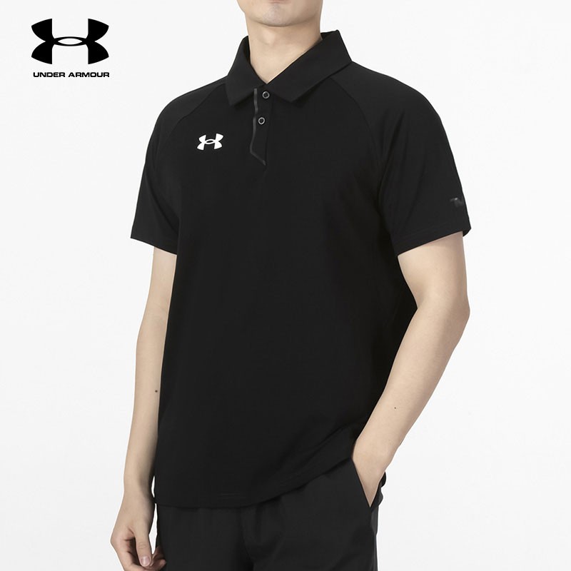 安德瑪短袖POLOS衫運動服跑步健身訓(xùn)練舒適快干透氣寬松翻領(lǐng)棉質(zhì)T恤 22500515-001