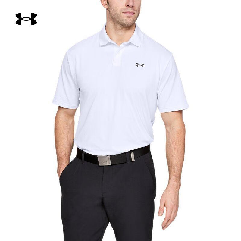 安德瑪男子寬松舒適干爽高爾夫運(yùn)動(dòng)Polo衫1342080-100