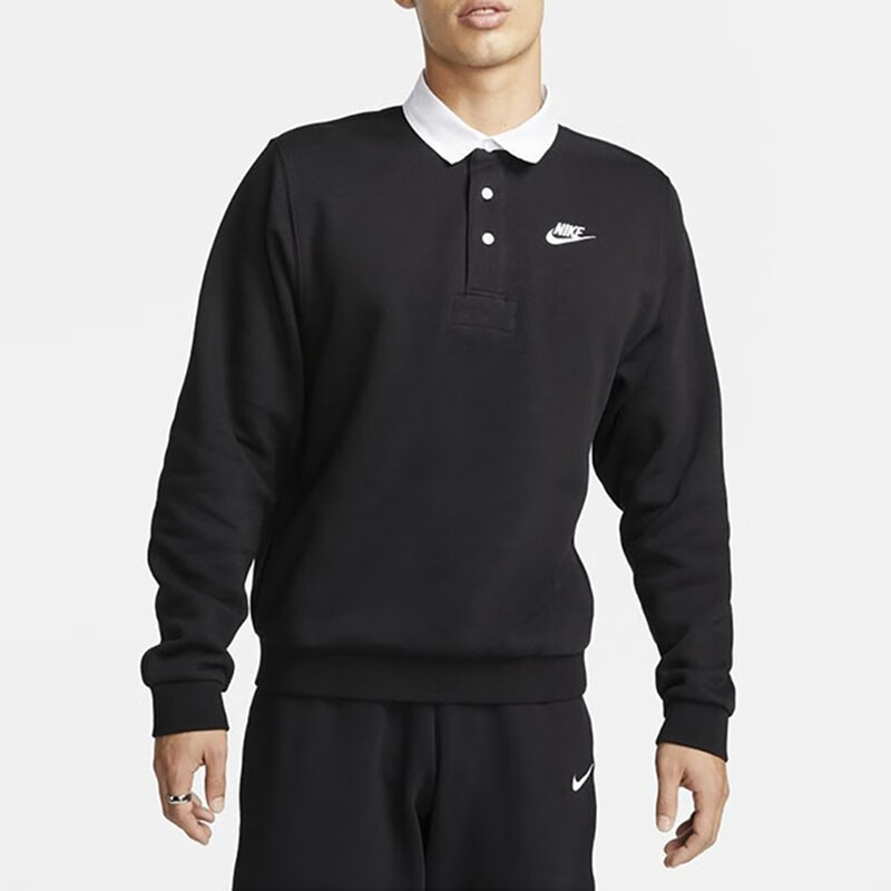 耐克男裝CLUB BB LS POLO休閑衛(wèi)衣時(shí)尚潮流運(yùn)動(dòng)套頭衫 DX0538-010