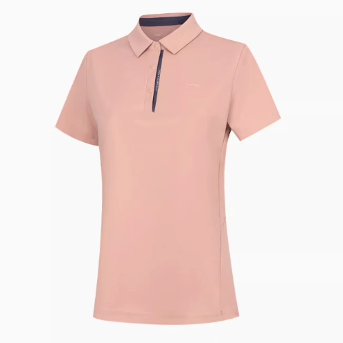 李寧短袖POLO衫2024春季新款女子速干透氣運動休閑上衣APLU126