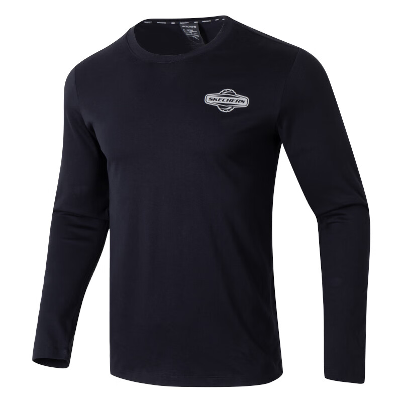 斯凱奇Skechers男裝 2024冬季新款運(yùn)動(dòng)服健身訓(xùn)練舒適透氣休閑長(zhǎng)袖T恤 L323M115-0018