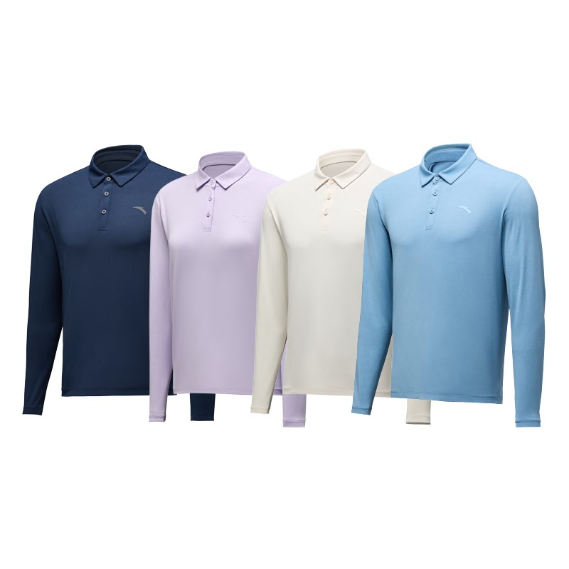 安踏2024秋冬長袖POLO衫男2024秋季新款翻領(lǐng)針織運(yùn)動(dòng)上衣452430218