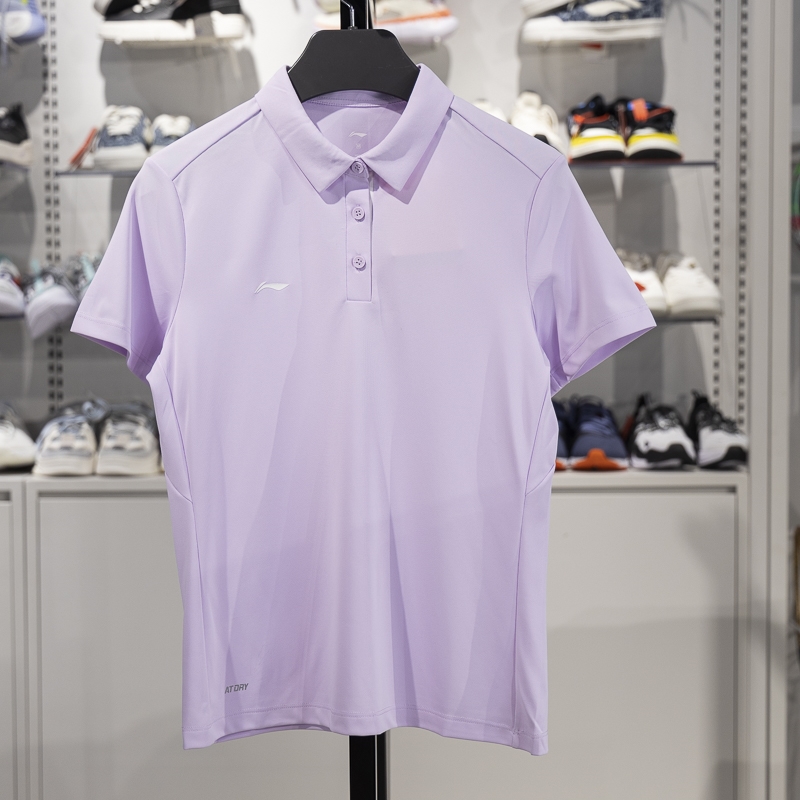 李寧短袖POLO女子2025新款團(tuán)購速干涼爽商務(wù)休閑翻領(lǐng)T恤APLV028-13