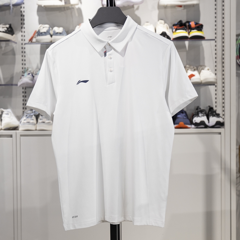 李寧短袖POLO衫男子2025新款團購系列夏季速干透氣翻領(lǐng)T恤APLV133-1