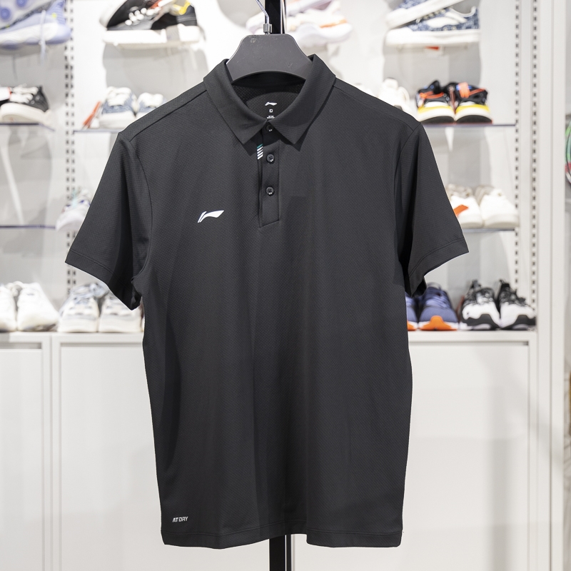 李寧短袖POLO衫男子2025新款團購系列夏季速干透氣翻領(lǐng)T恤APLV133-2