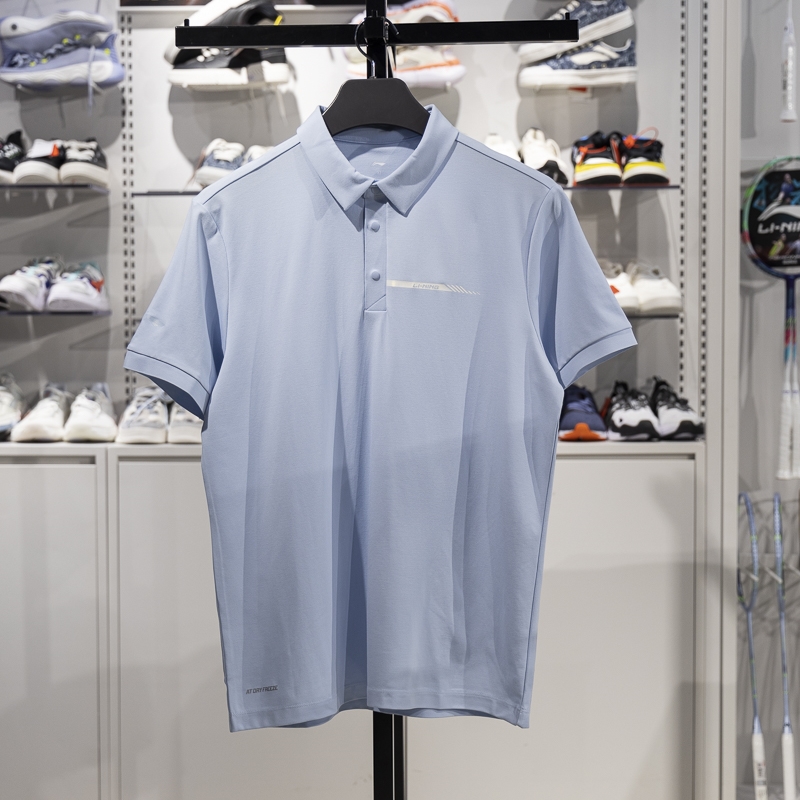 李寧短袖POLO男子2025新款夏季速干涼爽透氣運動翻領(lǐng)T恤APLV113-2