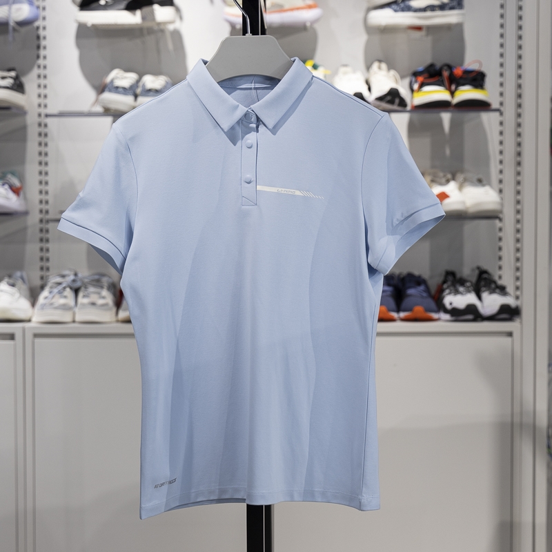 李寧短袖POLO女子2025新款夏季速干涼爽透氣運動翻領(lǐng)T恤APLV106-2