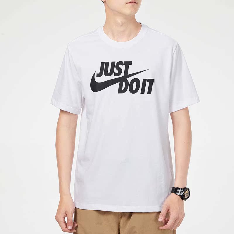 Nike耐克男子T恤夏季棉針織休閑透氣運動親膚柔軟標準款A(yù)R5007-100