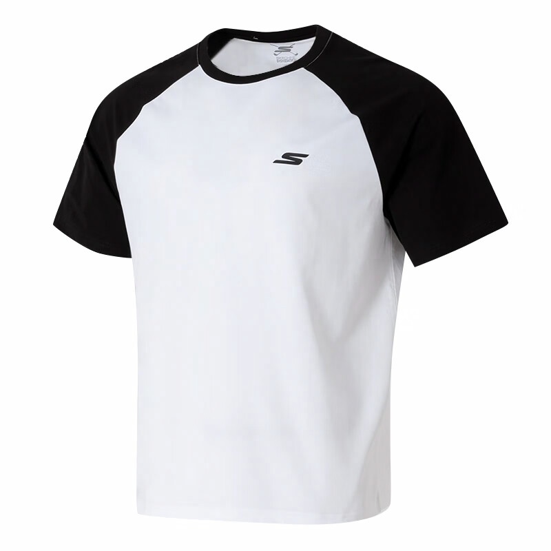 斯凱奇短袖男女情侶25新款黑白圓領(lǐng)休閑運(yùn)動(dòng)透氣T恤半袖P225U119-0019