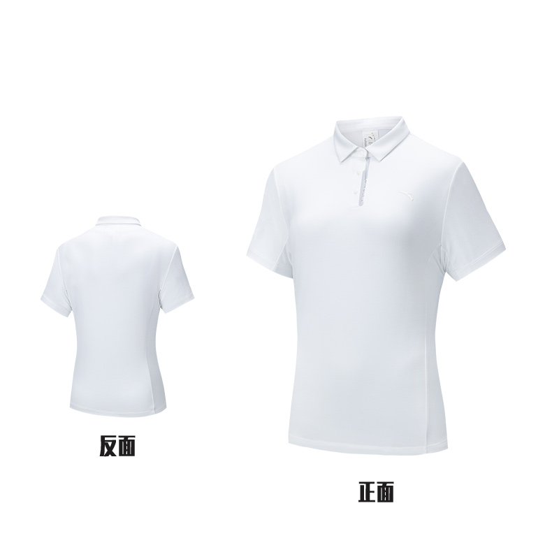 安踏冰山POLO | 短袖女夏季涼感透氣T恤通勤短襯衫462520204-1