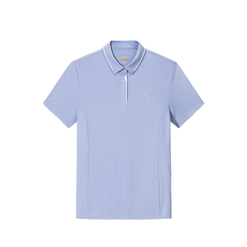 安踏冰絲polo衫羽毛球短袖女夏季運(yùn)動(dòng)t恤162527126-3