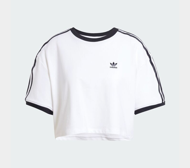 adidas阿迪三葉草女短款T恤夏季休閑短袖運(yùn)動上衣 JC8150