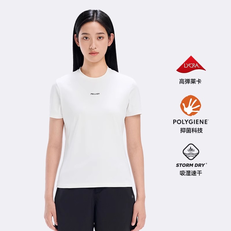 伯希和戶外速干T恤女抑菌透氣運動半袖吸汗百搭休閑短袖打底衣125215048